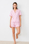 Women's Relaxed Elastic Pink Pajama Set - 3