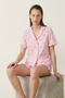Women's Relaxed Elastic Pink Pajama Set - 6
