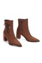 Women's Suede Lace-Up Bow Detailed Thick Heeled Pointed Toe Boots - 3