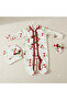 Baby Jumpsuit with Booties, Pompoms and Lace - 3