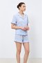 Women's Premium Ruffled Blue Pajama Set - 2