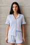 Women's V-Neck Comfort Fit Blue Pajama Set