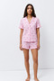 Women's Patterned Trendy Pink Pajama Set