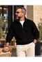 Men's Siena Oversize Stand Collar Zippered Knitwear Cardigan - 3