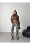 Trend Special Design High Waist Detail-C Camouflaged Denim Palazzo Jean Pants - High Rise Foldable Belt Detailed Camouflage Jean - 2
