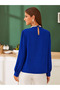 Women's long sleeve crepe blouse with stone collar detail - imported - 4