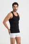 Pack of 10 Black 100% Cotton Ribbed Men's Sports Undershirts - Swimmer Cut - Custom Made Sleep Band with Gift - 8