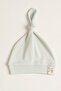 100% Cotton Interlock Desert Cactus Embroidered Top-Tie Knotted Baby Beanie Hat 0-6 Months