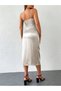 Rochie midi, crem - 2