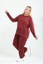 Women's 44 50 Size Matching Knitwear Blouse and Pants 100% Cotton Seasonal Two-Piece Set Special Set Plus Size Mother - Washable 44 50 Size Matching Textured - 6