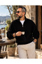 Men's Siena Oversize Stand Collar Zippered Knitwear Cardigan - 4