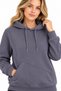 Women's Sweatshirt with Side Pockets 3 Yarns (Soft Puff Fabric) Winter Smoked Gray Brown Black Stone - 2