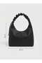 Black Drawstring Handle Women's Shoulder Bag |   Daily Bag |   Lined Bag - 4