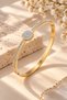 Steel Perla Zircon Stone Luxury Handcuff Bracelet - 8