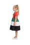 Girls' UAE National Day Flag Striped Satin Party Dress with Shoulder Bow - 2