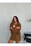 Women's Zippered Pocket Stand Collar Casual Stylish Coat Jacket - 3