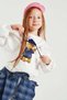 Girl's Plaid Handkerchief Detailed Sweat Pants Set - 5
