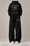 Unisex College University Printed Hooded Wide Leg 100% Cotton Winter Tracksuit Set