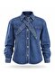 Blue Denim Shirt with Removable Scarf 8430