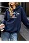 Women's London Est Printed Hooded Sweatshirt - 2