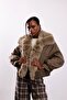 Mink Faux Fur Collared Coat 100022 - 2