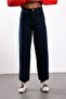 Navy Blue Textured Straight Cut Jeans 0070 - 4