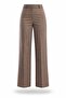 Brown Patterned Fabric Trousers