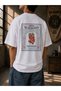 Vintage Fruit Market Strawberry and Fruit Pattern Back Printed Oversize Unisex Premium Retro Graphic T-Shirt