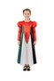 Girls' Palestine Flag Inspired Satin Gown with Puff Sleeves