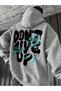 Men's Dont Give up Printed Hooded Sweatshirt