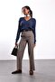 Brown Patterned Fabric Trousers - 2