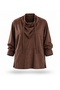Brown Stand Collar Suede Shirt 05232