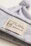 100% Cotton Interlock Little Peanut Elephant Embroidered Top-Tie Knotted Baby Beanie Hat 0-6 Months - 3