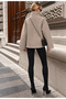 Women's Stand Collar Buttoned Oversize Cashmere Coat with Pockets Modern Short Coat - 4