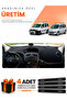Renault Kangoo 3 (2010-2018) Compatible Dashboard Protection Cover Auto Cover - Black-Grey - Re028