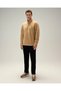 6Wm1023-Bg Men's Half-Zip Fleece Beige - 5