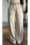 Women's Cream Madonna Boat Neck Asymmetrical Cut Top and Wide Leg Elastic Pants Viral Two-Piece Set - 3