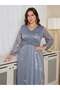 Rochie maxi, albastru - 6