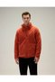 6Wm1024-Br Men's Fleece Jacket with Zipper, Terracotta Color. - 8