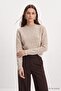 Collar sleeve striped sweater