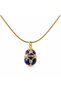 Nova Navy Blue Lucky Egg Steel Necklace