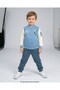 Boy's Seasonal College Jacket with C Embroidery, 6-7-8-9-10 Years Old, Cotton Compact 2-Piece Tracksuit Set - 4