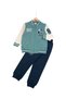 Boy's Seasonal College Jacket with C Embroidery, 6-7-8-9-10 Years Old, Cotton Compact 2-Piece Tracksuit Set - 2