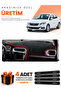 Peugeot 301 (2012-2022) Compatible Dashboard Protection Cover Auto Cover - Black-Red - Pe007