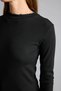 I5060Axbk27 Black Lettuce Edge Detailed Long Sleeve Basic T-Shirt - 4