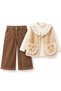 Girl's 3-Piece Set: Plush Vest, High-Neck Blouse, and Wide-Leg Velvet Pants for Ages 2-3-4-5