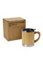 Bamboo and Stainless Steel Coffee Travel Mug with Handle and Lid - 7