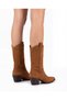 Women's Tan Suede Embroidered Western Talia Cowboy Boots - 4
