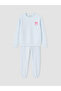 Esvab • Modern & Distinctive Embroidered Girls' Fleece Pajama Set - 2