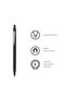 Click Classic Black Ballpoint Pen (Blue Ink), Silver - 3